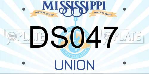 DS047 Mississippi License Plate