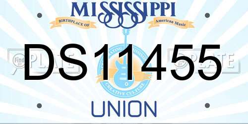 DS11455 Mississippi License Plate