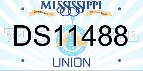 DS11488 Mississippi License Plate