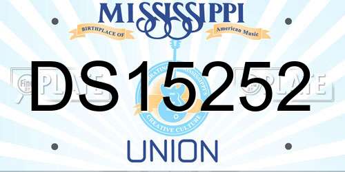 DS15252 Mississippi License Plate