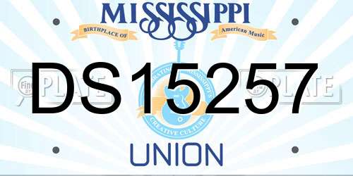 DS15257 Mississippi License Plate