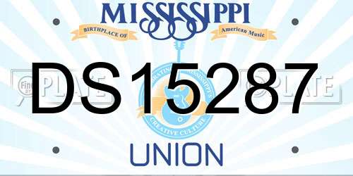 DS15287 Mississippi License Plate
