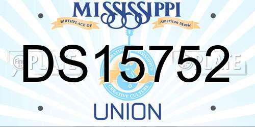 DS15752 Mississippi License Plate