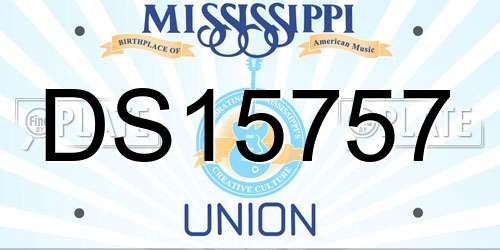 DS15757 Mississippi License Plate