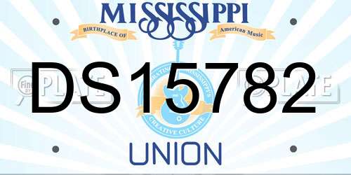DS15782 Mississippi License Plate