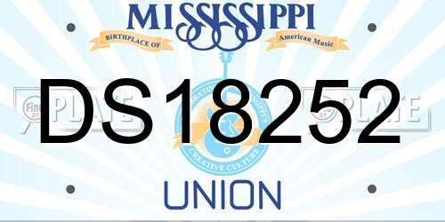 DS18252 Mississippi License Plate