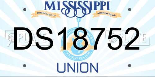 DS18752 Mississippi License Plate