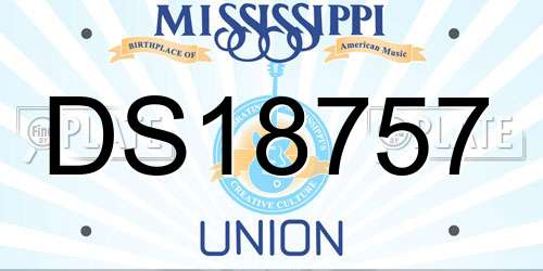 DS18757 Mississippi License Plate