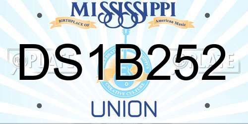 DS1B252 Mississippi License Plate