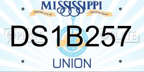 DS1B257 Mississippi License Plate