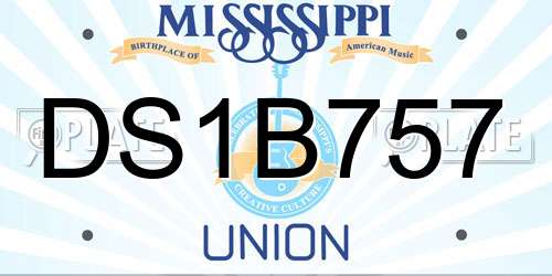 DS1B757 Mississippi License Plate