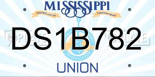 DS1B782 Mississippi License Plate