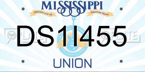 DS1I455 Mississippi License Plate