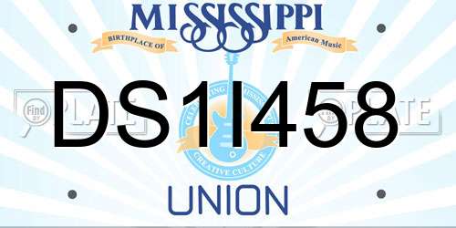 DS1I458 Mississippi License Plate