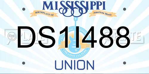 DS1I488 Mississippi License Plate
