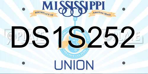 DS1S252 Mississippi License Plate