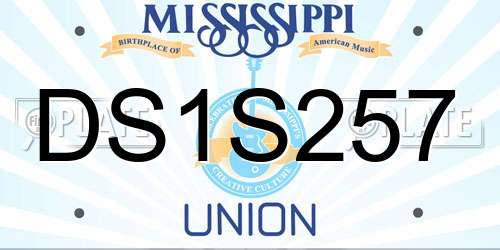 DS1S257 Mississippi License Plate