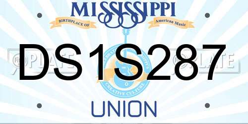 DS1S287 Mississippi License Plate