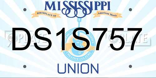 DS1S757 Mississippi License Plate