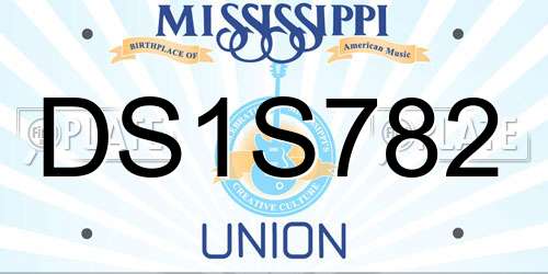DS1S782 Mississippi License Plate