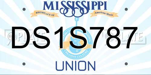 DS1S787 Mississippi License Plate