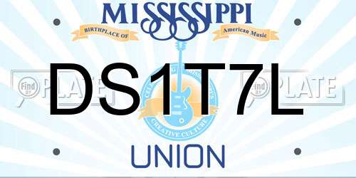 DS1T7L Mississippi License Plate