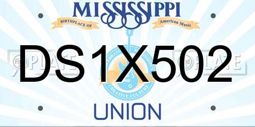 DS1X502 Mississippi License Plate