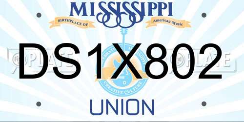 DS1X802 Mississippi License Plate