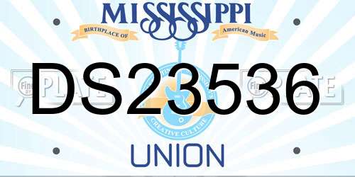DS23536 Mississippi License Plate