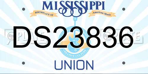DS23836 Mississippi License Plate