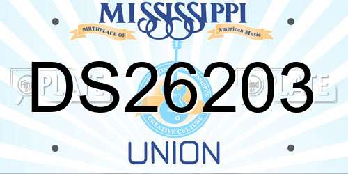 DS26203 Mississippi License Plate