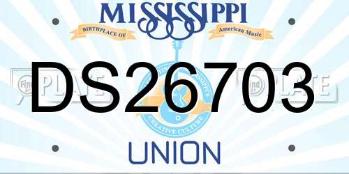 DS26703 Mississippi License Plate