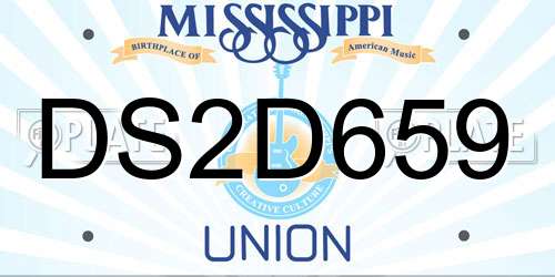 DS2D659 Mississippi License Plate