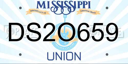 DS2O659 Mississippi License Plate