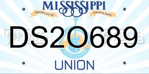 DS2O689 Mississippi License Plate