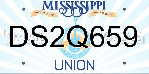 DS2Q659 Mississippi License Plate