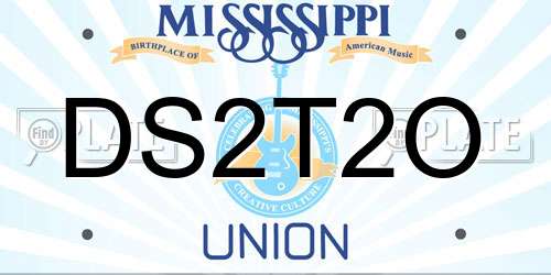 DS2T2O Mississippi License Plate