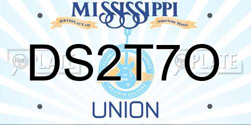 DS2T7O Mississippi License Plate