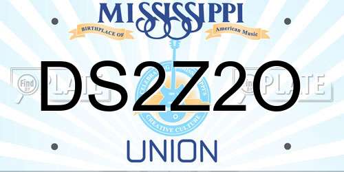 DS2Z2O Mississippi License Plate
