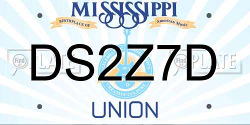DS2Z7D Mississippi License Plate