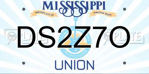 DS2Z7O Mississippi License Plate