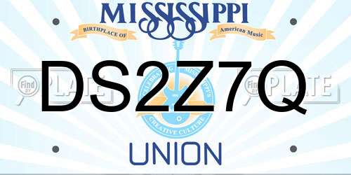 DS2Z7Q Mississippi License Plate