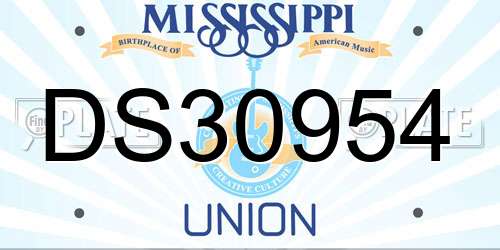 DS30954 Mississippi License Plate