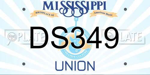 DS349 Mississippi License Plate