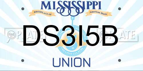 DS3I5B Mississippi License Plate