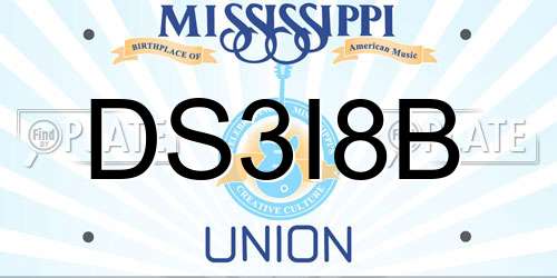 DS3I8B Mississippi License Plate
