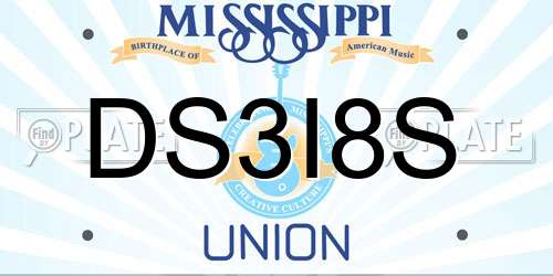 DS3I8S Mississippi License Plate