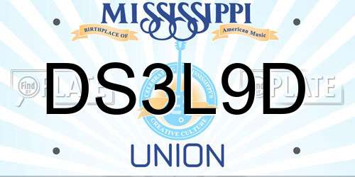 DS3L9D Mississippi License Plate