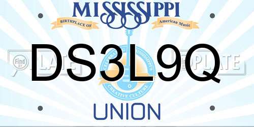 DS3L9Q Mississippi License Plate