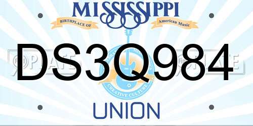 DS3Q984 Mississippi License Plate